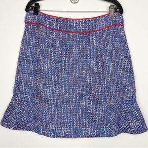 NWT JCrew Patricia Fluted Skirt in Blue Autumn Tweed Sz 4